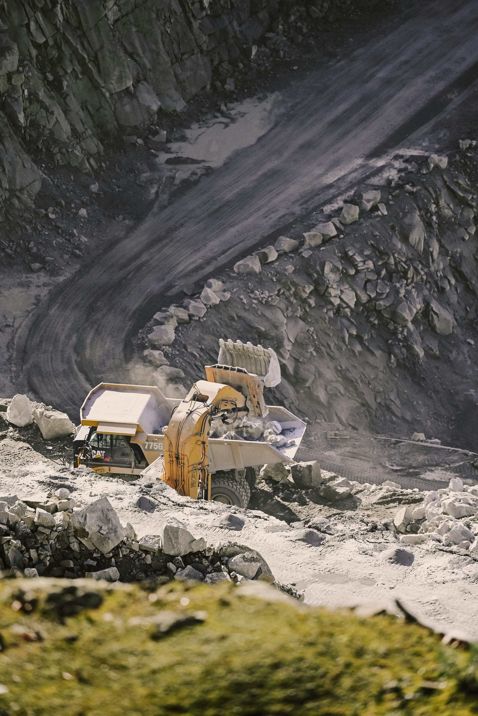 Heavy machinery on a Pacific island project